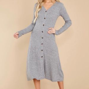 Red Dress Boutique Knjt Grey Midi Dress